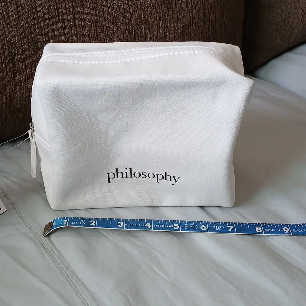 Philosophy White Toiletry Bag with Minimalist Design
